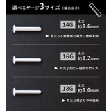 ガラスピアス 同色5本セット 18G | アクセサリーショップPIENA | 詳細画像9