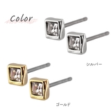 小さなスクウェアピアス ラインストーン スタッドピアス | アクセサリーショップPIENA | 詳細画像2