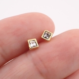 小さなスクウェアピアス ラインストーン スタッドピアス | アクセサリーショップPIENA | 詳細画像10