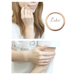 天然ダイヤモンド 格子柄ペアリング ゴールド×シルバーサージカル | アクセサリーショップPIENA | 詳細画像3