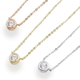 しっかりした枠にジルコニアをセットした王道スタイルのペンダントネックレス | アクセサリーショップPIENA | 詳細画像1