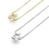 スター星の枠にジルコニアを敷き詰めたペンダントネックレス シルバー ゴールド | アクセサリーショップPIENA | 詳細画像1
