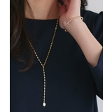 ゴールド | 淡水パールデザインチェーンYラインネックレス ネックレス ツヤ感 | Pierrot