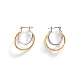 ゴールド×シルバー | バイカラーリングメタルピアス ピアス フープピアス バイカラー連 ゴールド | Pierrot
