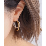 バイカラーリングメタルピアス ピアス フープピアス バイカラー連 ゴールド | Pierrot | 詳細画像5