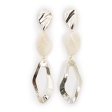 アイボリー | マーブルメタルパーツピアス ピアス マーブル | Pierrot