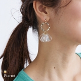 クリアパーツメタルリングピアス ピアス アクセサリー ニッケルフリー | Pierrot | 詳細画像1