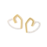 ゴールド | ハーフパールハートピアス ピアス パール | Pierrot