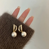 スタッドピアス パール調 ラインストーン | PlusNao | 詳細画像7 