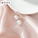 フープピアス ピアス レディース ゴールドカラー フェイクパール アクセサリー | PlusNao | 詳細画像5 