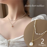 パール調ネックレス 2連チョーカー ペンダント | PlusNao | 詳細画像1 