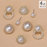 スタッドピアス 4点セット アクセサリー | PlusNao | 詳細画像1 