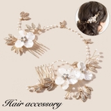 ヘッドコサージュ ヘアアクセサリー ブライダル | PlusNao | 詳細画像1