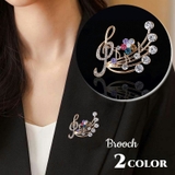 ブローチ ラインストーン 音符 | PlusNao | 詳細画像1