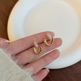 フープイヤリング ノンホールピアス スタッドピアス | PlusNao | 詳細画像6 