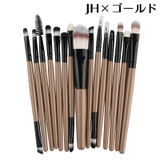 JH×ゴールド | メイクブラシセット 15本セット メイクアップ | PlusNao