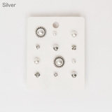 Silver | パール＆ビジューピアスセット 異素材MIX 6set | PREMIUM K