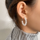 パールリングピアス ビッグピアス アクセサリー | PREMIUM K | 詳細画像4 