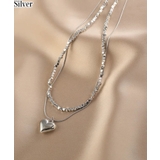 シルバー | ハートヘッド ダブル ネックレス | Pumpkin Port