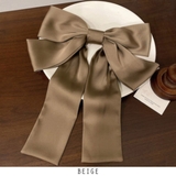 ベージュ | 24NEW ビッグサイズ リボン ヘアアクセサリー ヘアバレッタ | RAKUku