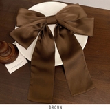 ブラウン | 24NEW ビッグサイズ リボン ヘアアクセサリー ヘアバレッタ | RAKUku