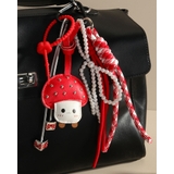 【大人気】 きのこ リボン バッグチャーム キーリング 赤 ハート 韓国系 | RAKUku | 詳細画像4