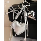 【大人気】 キーリング シルバー ハート リボン バッグチャーム 韓国系 | RAKUku | 詳細画像1 