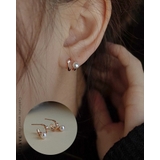 重ねづけ風 パールピアス パールイヤリング スタッドピアス | RAKUku | 詳細画像1 