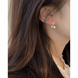 パールゴールド | ダブルフェイクパールピアス 小ぶり かわいい おしゃれ 結婚式 上品 | RAKUku