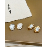 フレームフェイクパールピアス ゴールドフレーム シルバーフレーム  | RAKUku | 詳細画像5 