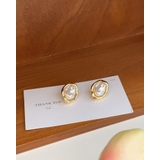 ゴールド | フレームフェイクパールピアス ゴールドフレーム シルバーフレーム  | RAKUku