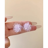 パープル | クリアフラワーピアス 両耳用 | RAKUku