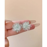 ライトグリーン | クリアフラワーピアス 両耳用 | RAKUku