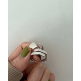 クロスオーバー アシメントリー オープンリング シルバーリング | RAKUku | 詳細画像3 