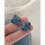 ブルー | ブルースクエアイヤリング 水滴 とぅるん ぷっくり | RAKUku