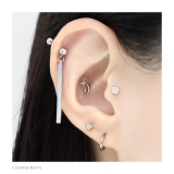 軟骨ピアス シンプルバージュエルロングバー棒揺れるスタイリッシュ ボディピアス | ボディピアス専門店凛RIN | 詳細画像7