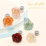 軟骨ピアス バラローズグリッターキラキラ 薔薇ストレートバーベル | ボディピアス専門店凛RIN | 詳細画像2 