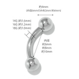 へそピアスボディピアス 定番 ヘソピアスへそピバナナバーベル | ボディピアス専門店凛RIN | 詳細画像17 