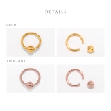 軟骨ピアス 24金ピンクゴールドK24K18PGコーティングリングボール ボディ… | ボディピアス専門店凛RIN | 詳細画像14 