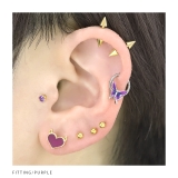 軟骨ピアス 蝶バタフライラメ キャッチレスサージカルステンレスセグメントリングフ… | ボディピアス専門店凛RIN | 詳細画像6