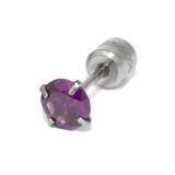 シルバー・パープル | 軟骨ピアス ジュエルストーンキュービックジルコニア リバーシブル上品 | ボディピアス専門店凛RIN