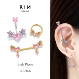 軟骨ピアス ハート蝶々マジカル ジュエルCZボディピアス | ボディピアス専門店凛RIN | 詳細画像1 