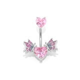 へそピアス・シルバー | 軟骨ピアス ハート蝶々マジカル ジュエルCZボディピアス | ボディピアス専門店凛RIN