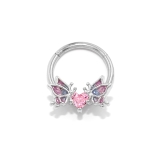 セグメントリング・シルバー | 軟骨ピアス ハート蝶々マジカル ジュエルCZボディピアス | ボディピアス専門店凛RIN