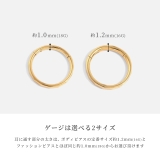 ピアス 24金ピンクゴールドシンプル大人カワイイ金属アレルギーフープ アクセサリー | ボディピアス専門店凛RIN | 詳細画像13