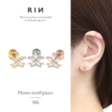 軟骨ピアス フラワー花ジュエル オーロラストレートバーベル | ボディピアス専門店凛RIN | 詳細画像1