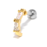 ゴールド | 軟骨ピアス スクエアカーブジュエル キュービックジルコニア | ボディピアス専門店凛RIN