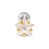 ゴールド | 軟骨ピアス ジュエルstar星型 スターキュービックジルコニア | ボディピアス専門店凛RIN