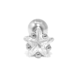 シルバー | 軟骨ピアス ジュエルstar星型 スターキュービックジルコニア | ボディピアス専門店凛RIN