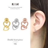 軟骨ピアス ハートWハートフレーム ダブル揺れる | ボディピアス専門店凛RIN | 詳細画像1